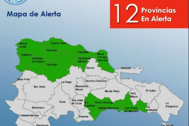 Coe eleva a 12 las provincias en alerta por continuidad de vaguada