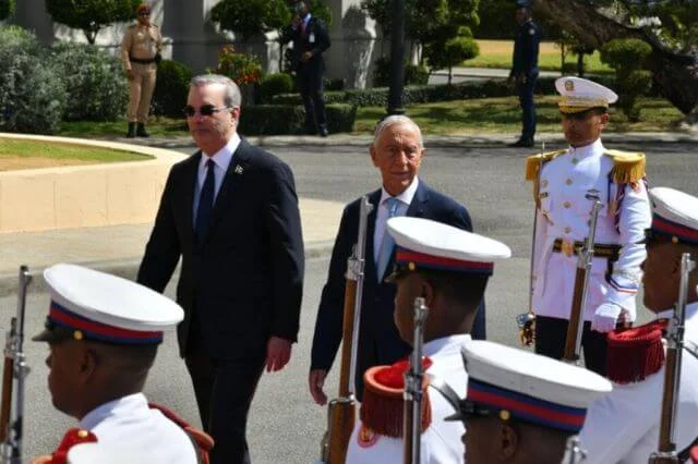 Abinader recibe al presidente portugués Marcelo Rebelo en el Palacio Nacional