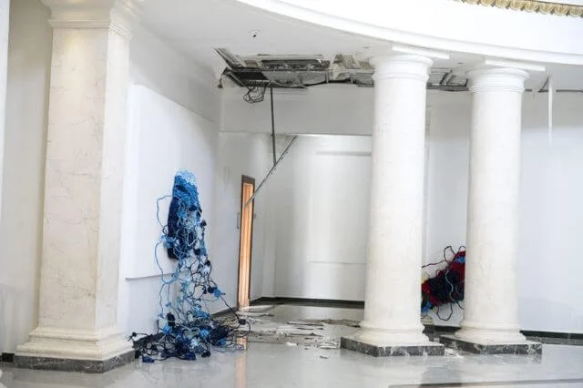 Denuncian derrumbe de techo en Palacio de Bellas Artes