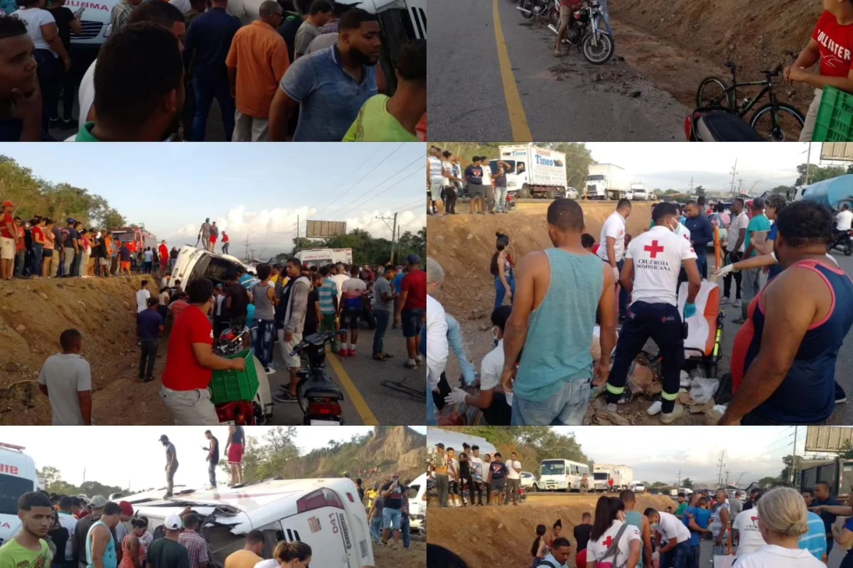 Varios heridos deja accidente de tránsito en la Autopista Duarte