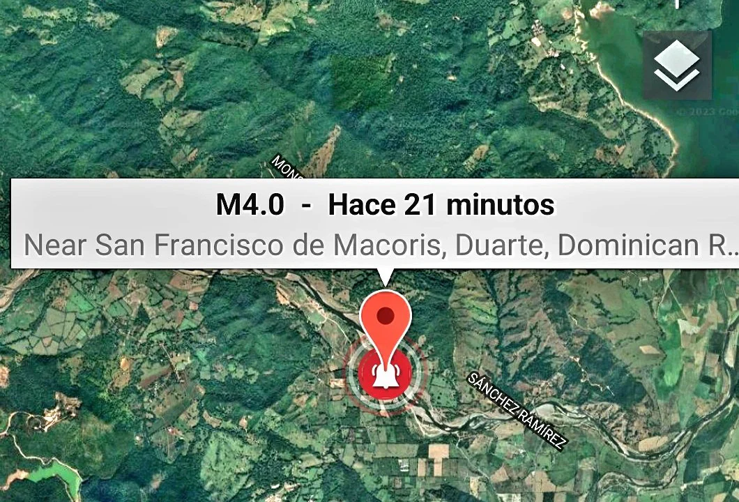Se registra temblor de tierra próximo a Maimón