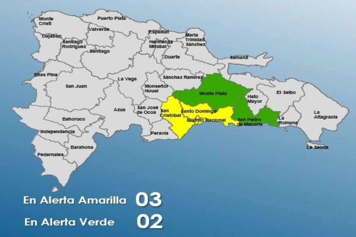 Son 5 las provincias en alerta por aguaceros; tres están en amarilla reporta el COE
