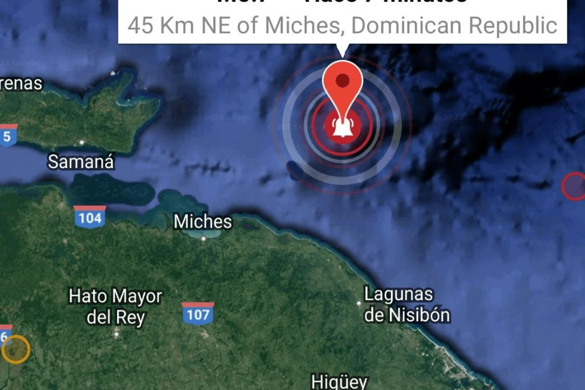 Sismo de 5.7 sacudió la República Dominicana en horas de la tarde