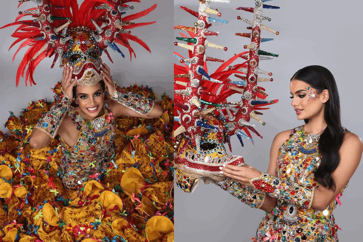 Deslumbrante traje típico de la representante dominicana en Miss Mundo