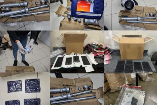 DNCD ocupa ocho láminas y dos amortiguadores llenos de cocaína