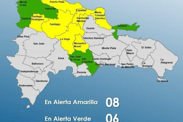 COE mantiene 14 provincias en alertas por vaguada
