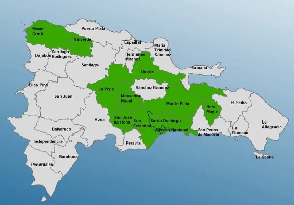COE mantiene 11 provincias en alerta verde por lluvias