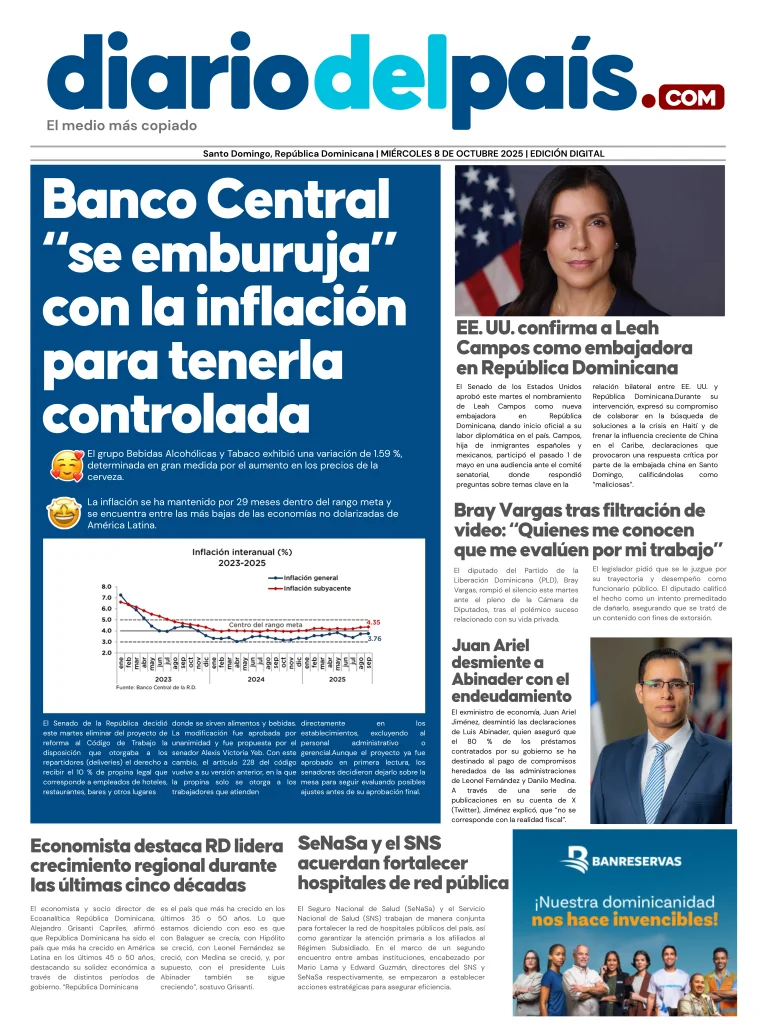 RD mantiene la inflación estable, pero la agenda nacional sigue movida