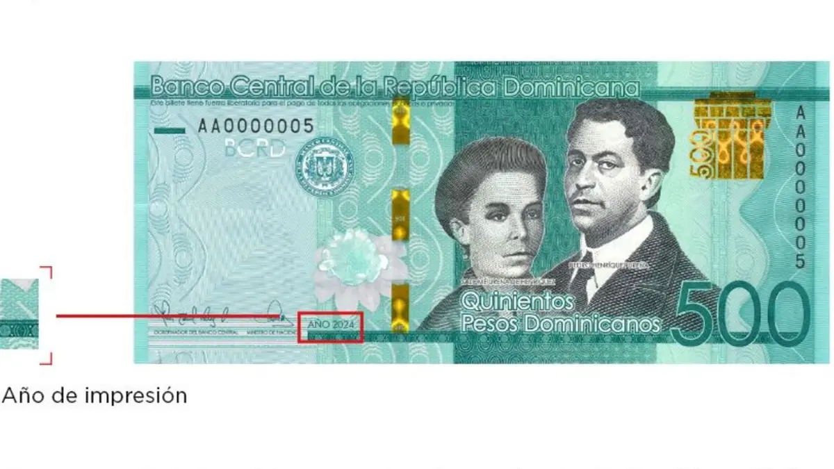 Banco Central pone en circulación nuevos billetes de RD$500 correspondientes al año 2024