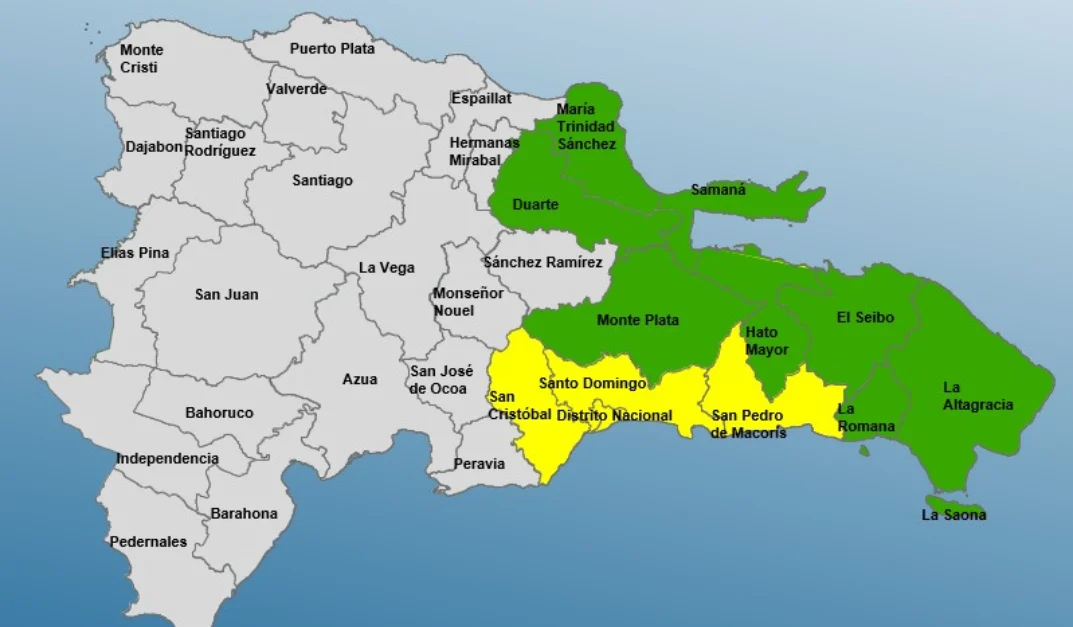 COE eleva nivel de alerta en once provincias y el DN por sistema frontal