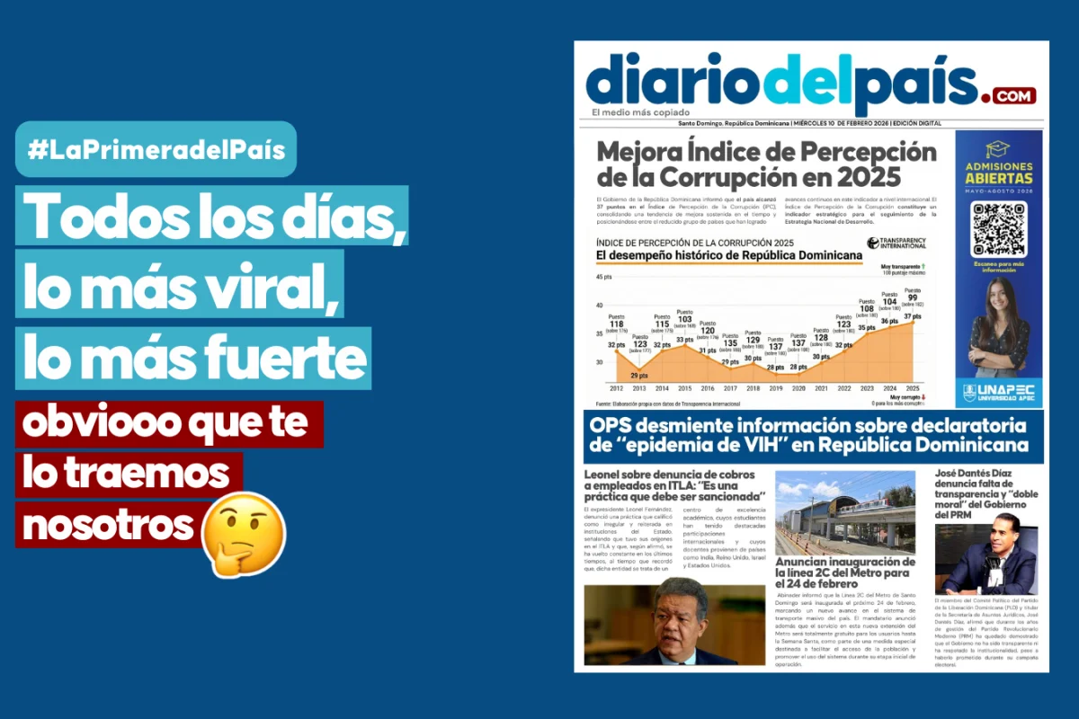 RD menos corrupto, OPS desmiente epidemia de VIH y Leonel habla del ITLA 15 días después