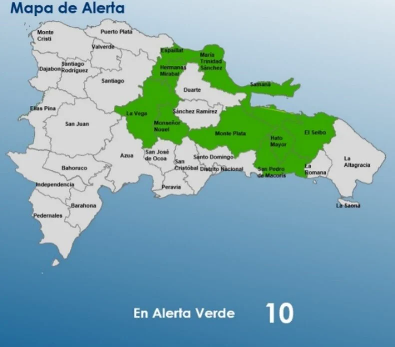 Elevan a 10 las provincias en alerta verde por vaguada