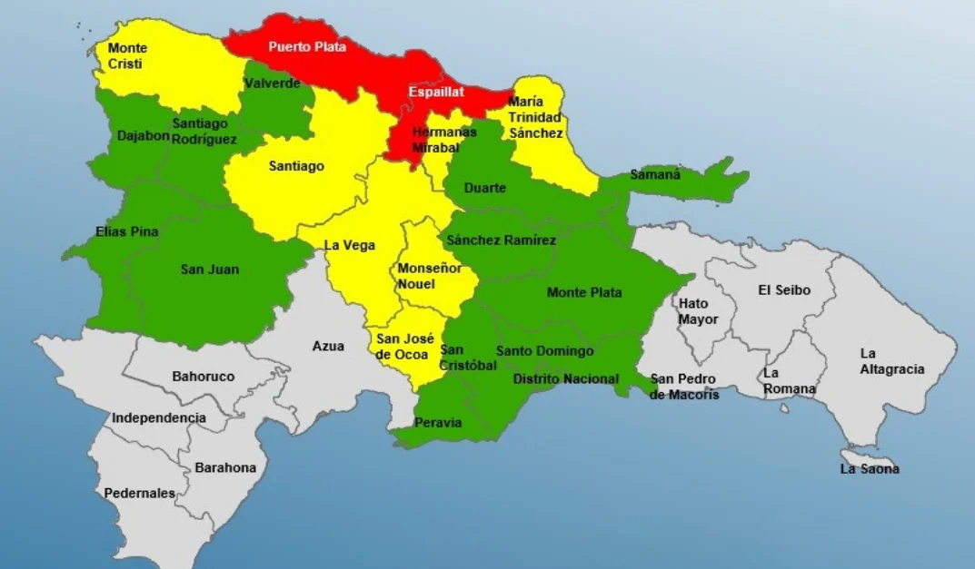 COE eleva niveles de alerta en el país por lluvias; 2 provincias en rojo