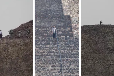 Sujeto sube a Pirámide de la Luna y dispara a turistas en Teotihuacán; hay 12 heridos y dos muertos