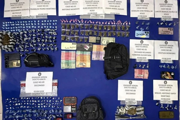 DNCD confisca 1,400 gramos de estupefacientes y arresta a 10 personas en Punta Cana