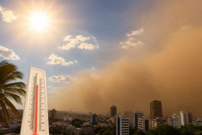 Polvo del Sahara mantendrá el calor y limitará las lluvias este martes, según Indomet