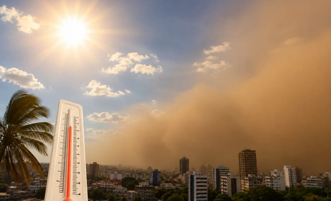 Polvo del Sahara mantendrá el calor y limitará las lluvias este martes, según Indomet