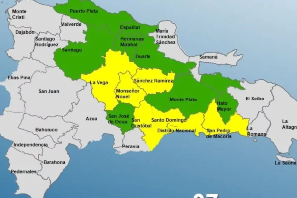 Aumentan a 15 provincias en alerta por incidencia de vaguada onda tropical