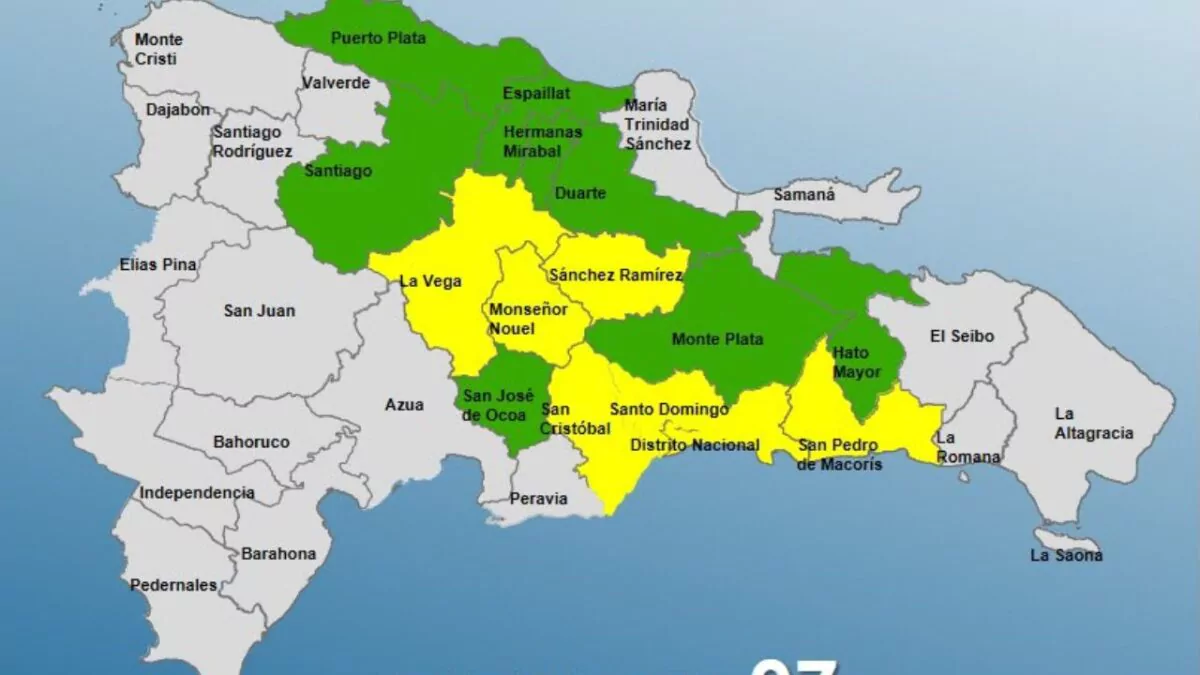 Aumentan a 15 provincias en alerta por incidencia de vaguada onda tropical