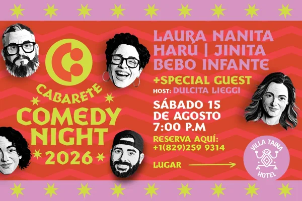 Villa Taina trae por primera vez “Cabarete Comedy Night” el 15 de agosto a partir de las siete de la noche, totalmente gratis
