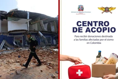 Gobierno dominicano habilita centro de acopio en apoyo a Colombia tras terremoto