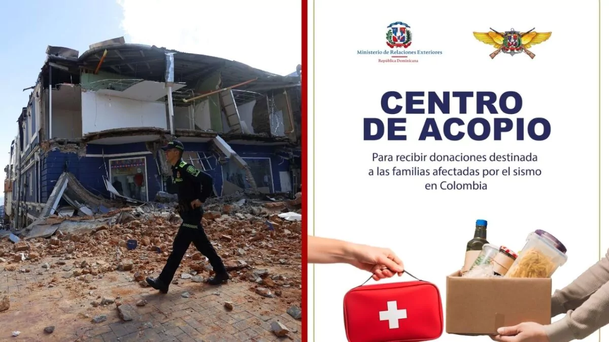 Gobierno dominicano habilita centro de acopio en apoyo a Colombia tras terremoto