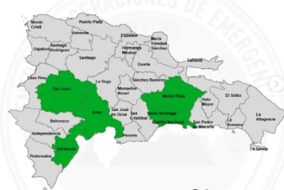 COE coloca seis provincias en alerta verde por incidencia de vaguada