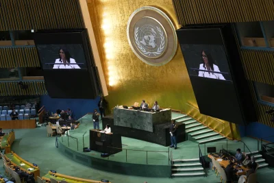 Delcy Rodríguez dice en la ONU que habrá elecciones en Venezuela