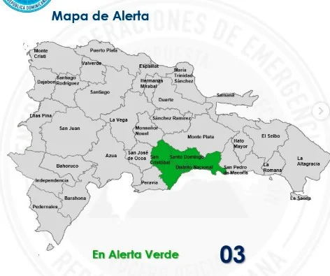 COE mantiene tres demarcaciones en alerta verde por lluvias