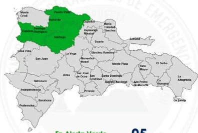 COE coloca cinco provincias en alerta verde por incidencia de una vaguada