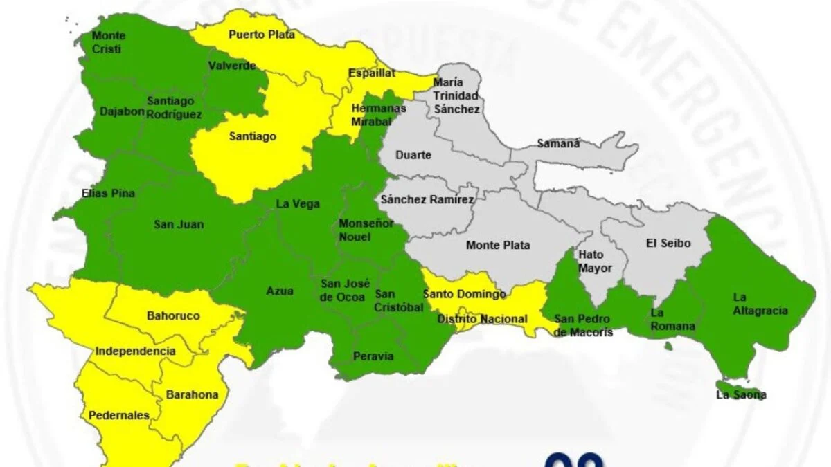 COE eleva a 25 las provincias en alerta por vaguada