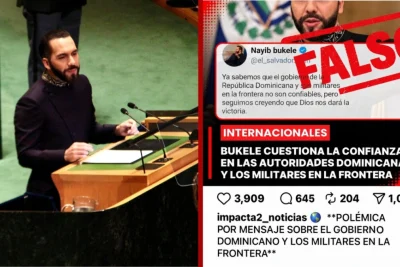 MIREX aclara que mensaje atribuido a Bukele contra República Dominicana es falso