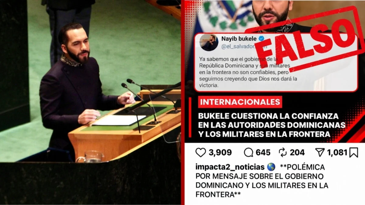 MIREX aclara que mensaje atribuido a Bukele contra República Dominicana es falso